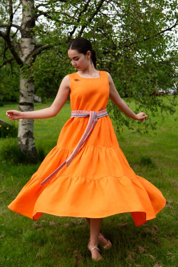 orange linen dress LIINA SUVI