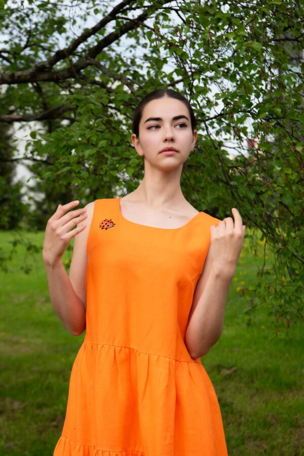 Midikleit LIINA SUVI Lepatriinu Oranž, 38 - Image 5