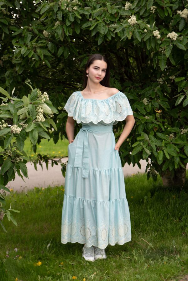 Pikk kleit BRODERII Festival Roheline, 34, 36, 38, 40, 42 - Image 2