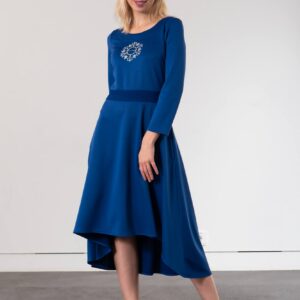 North-Estonian brooch print blue dress