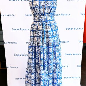 stump print linen dress