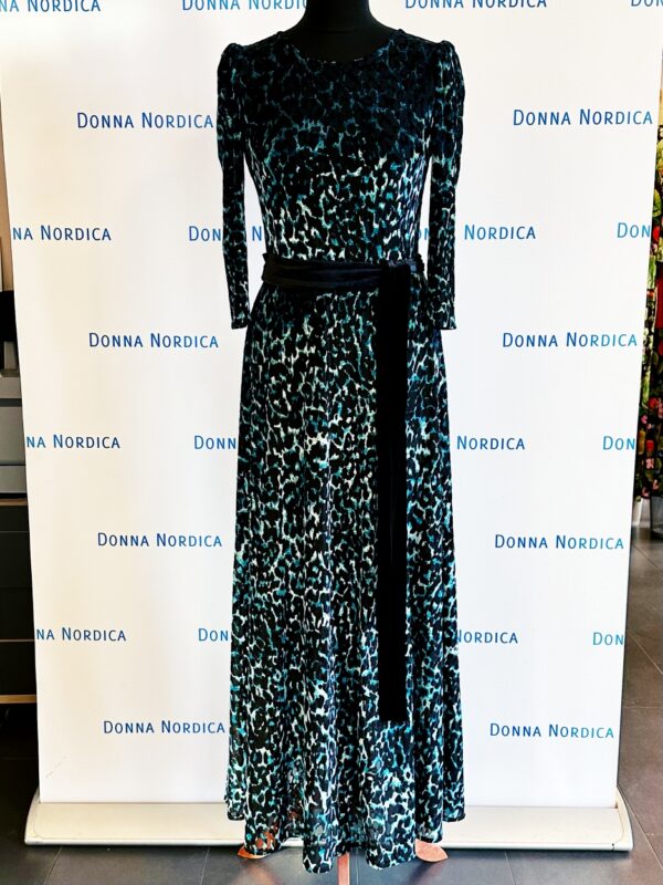 leopard print blue dress maxi