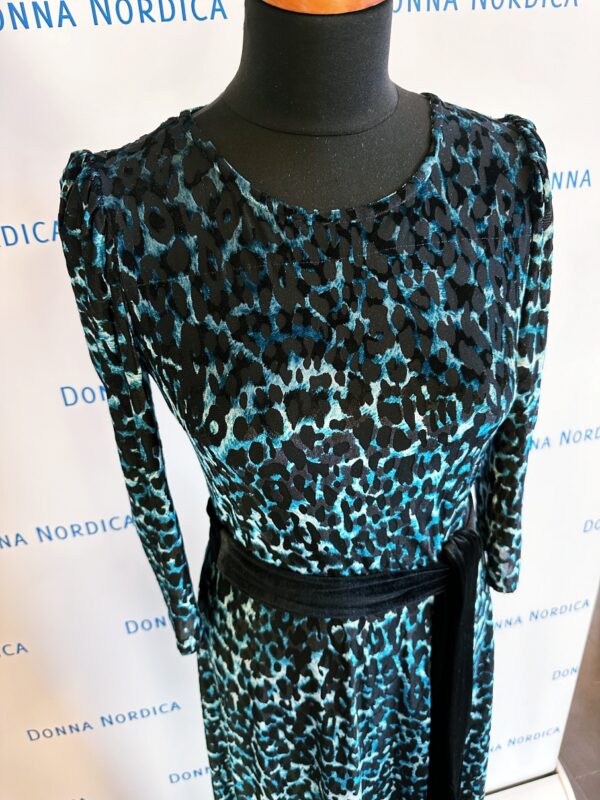 leopard print blue dress maxi