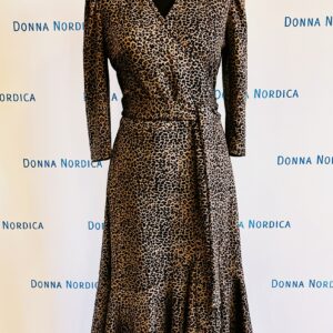 leopard print faux wrap dress