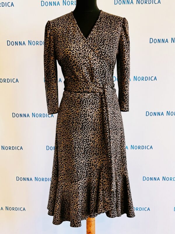 leopard print faux wrap dress