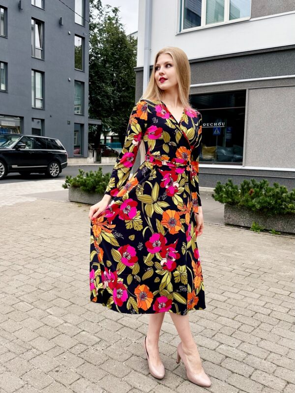 flower print midi dress