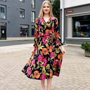 flower print midi dress