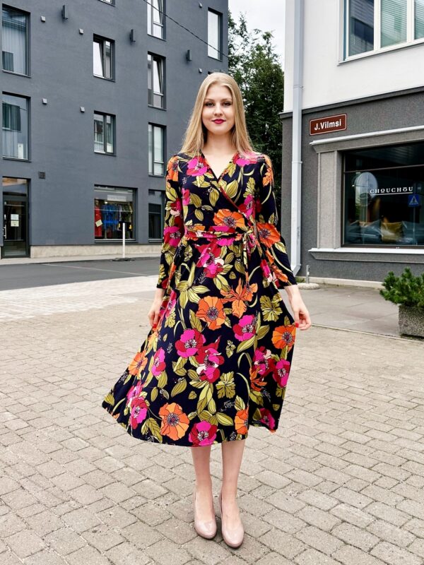 flower print midi dress