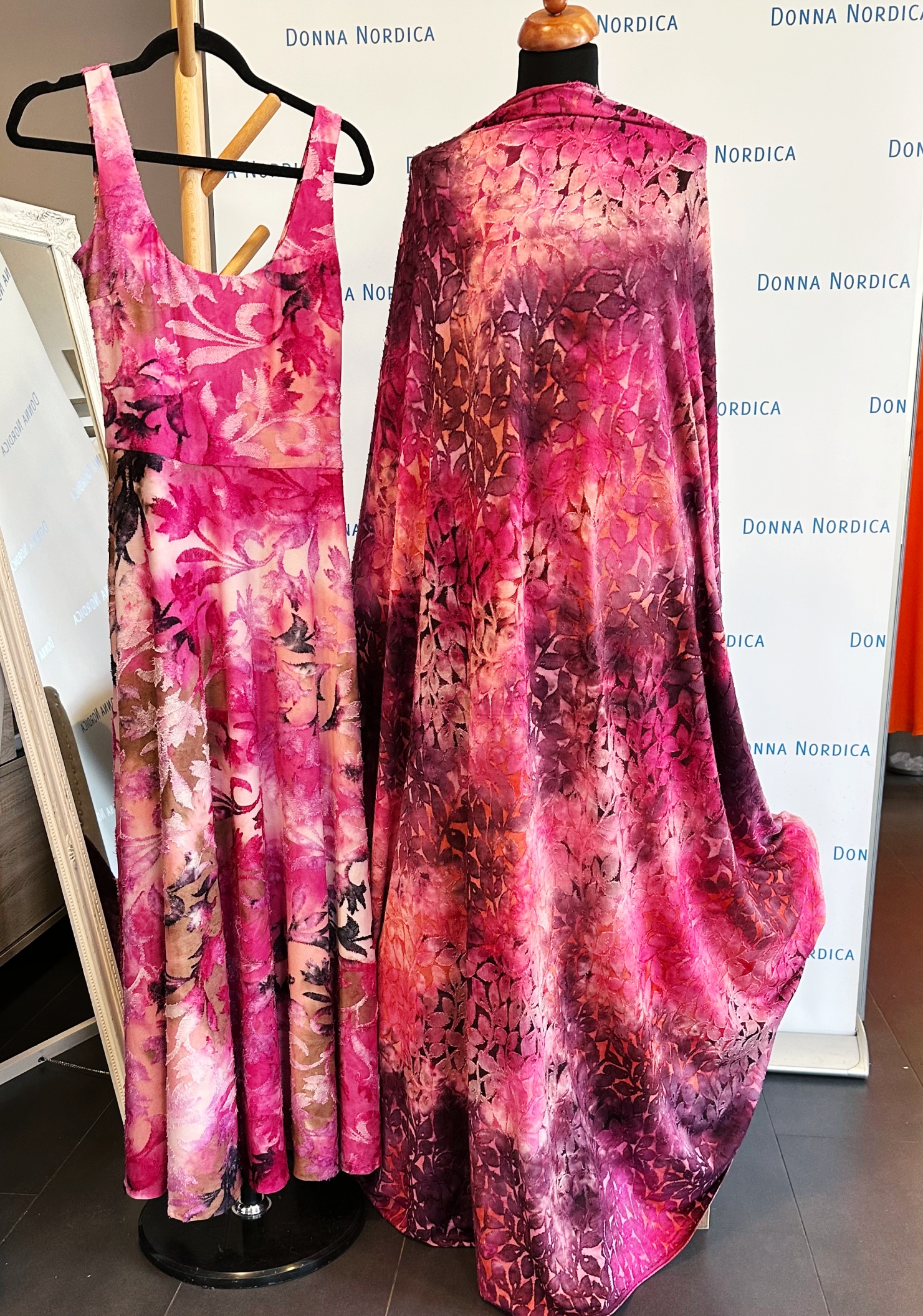 batik viscose pink fabrics