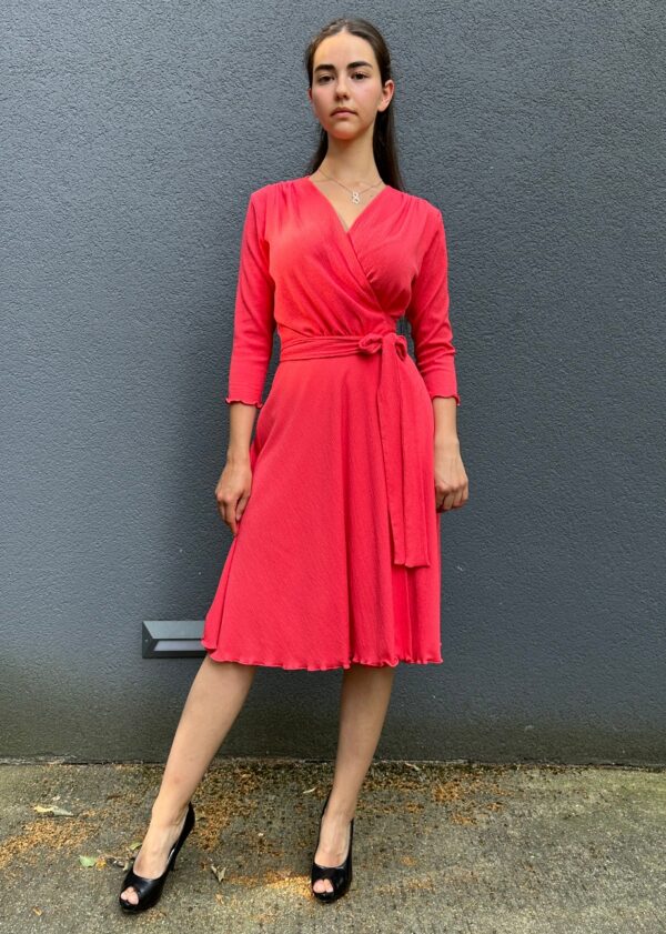 dawn red wrap dress